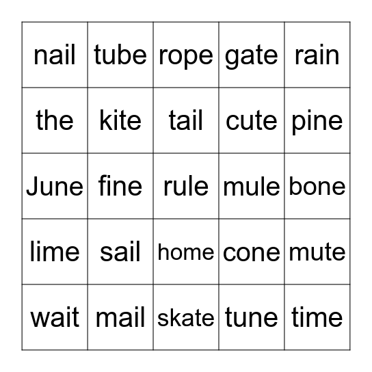 Phonic and Sight Words Review Bingo Card
