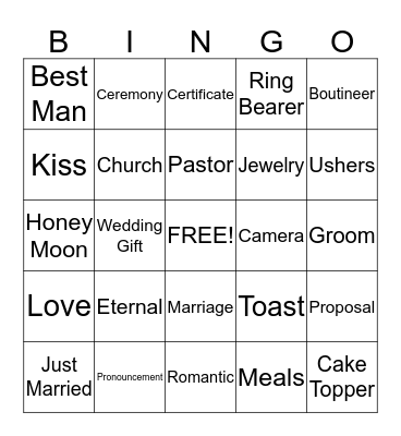 Allison's shower Bingo Card