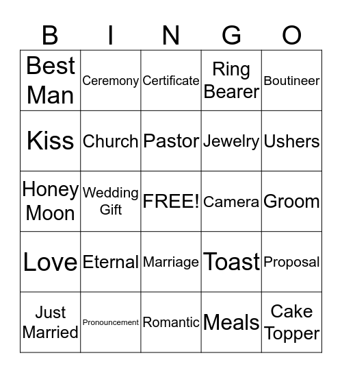 Allison's shower Bingo Card