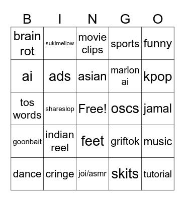 reels bingo Card