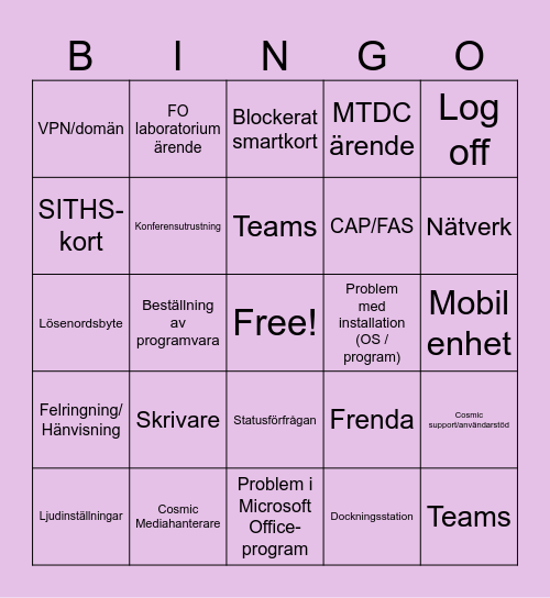 ✧˖°BINGO✧˖°BANGO✧˖°BONGO Bingo Card
