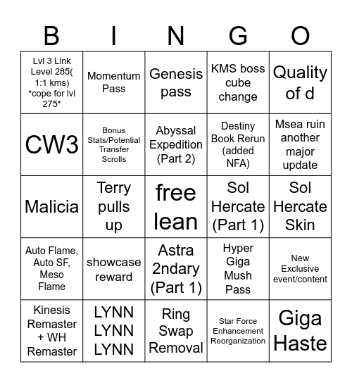Crown or Clown Showcase Bingo Card