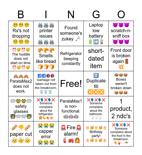 PNY1 Bingo Card