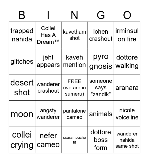 6.6 Trailer Bingo Card