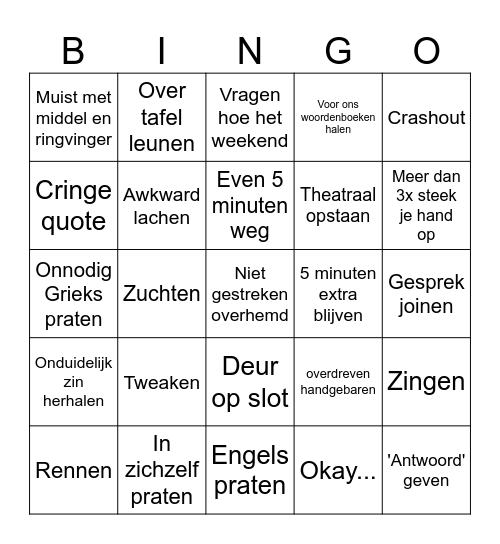 Carel Bingo Card
