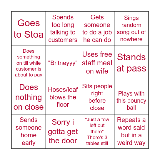 Gary Bingo!!! Bingo Card