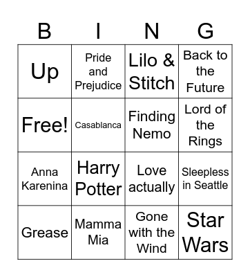 Franzi & Yasar Movie Quote Bingo Card