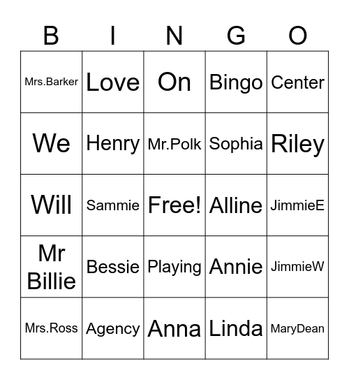 Senior Citizen Building Oakland MS Bingo Card