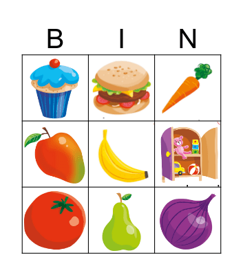 Food Bingo Card