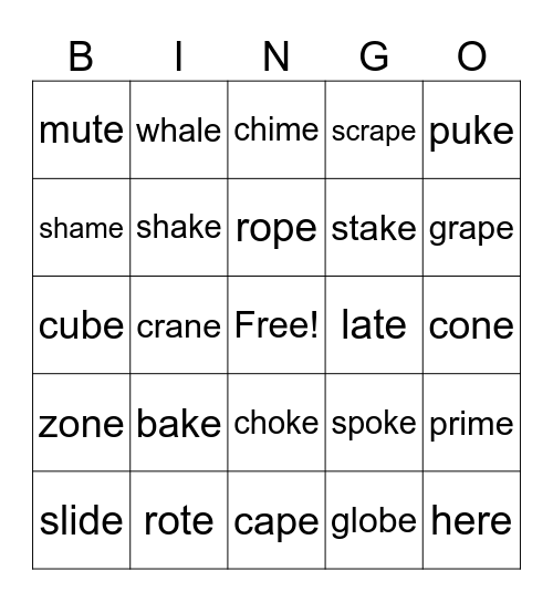 Magic e Bingo Card
