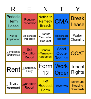 Property Management Bingo Blitz Bingo Card
