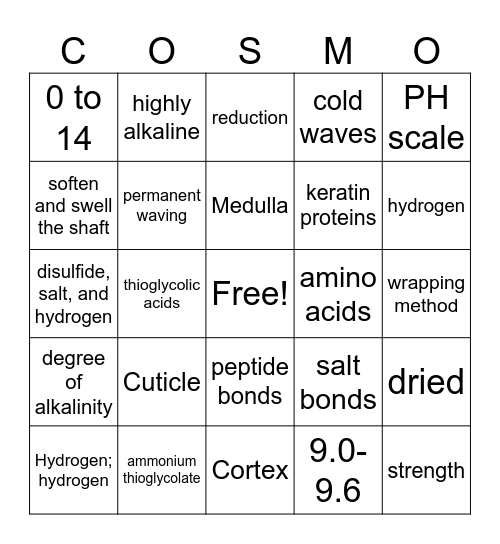 Chemical Service NOCTI Review 1-24 Bingo Card