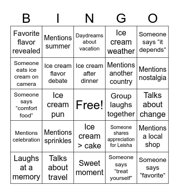Leisha Bingo Card