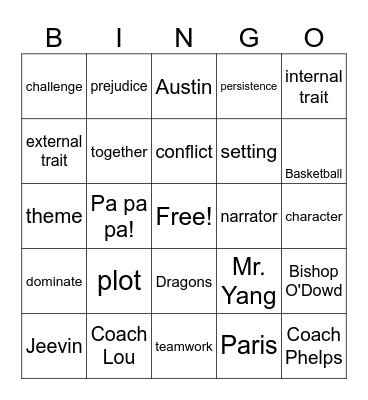 Dragon Hoops Bingo Card