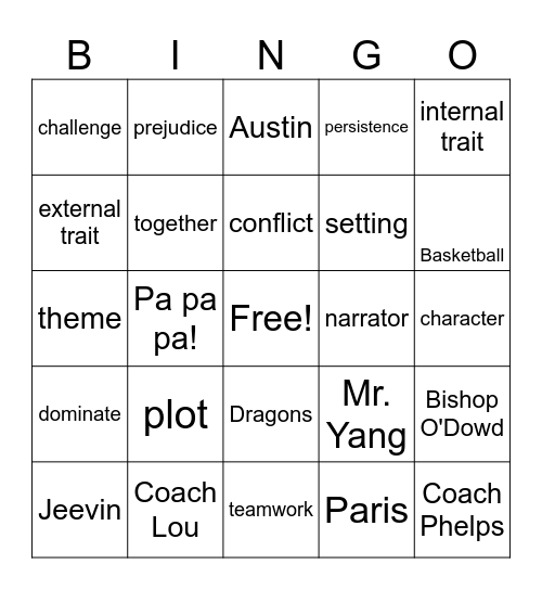 Dragon Hoops Bingo Card