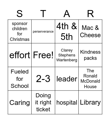 Ambassador End of Year Bingo Card