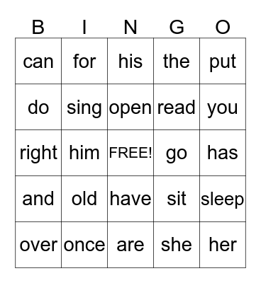 RTI-Bingo Week One-Even Bingo Card