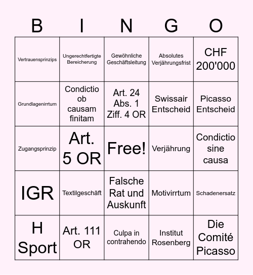 BGE OR Bingo Card