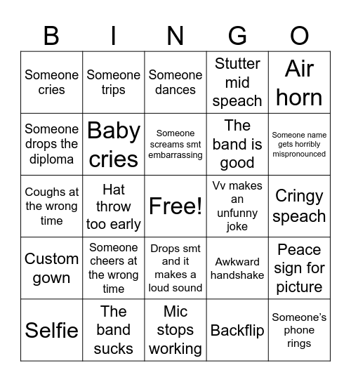 Grad bingo Card