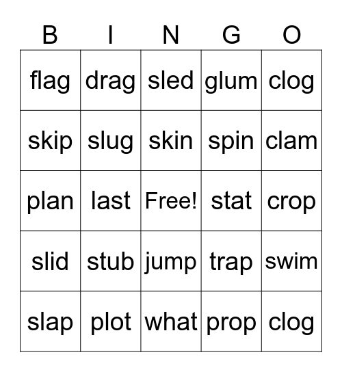 Blends Bingo Card