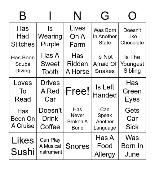 Clerical Bingo Card