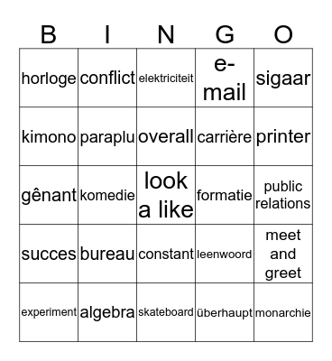 Les 33: Leenwoorden  Bingo Card