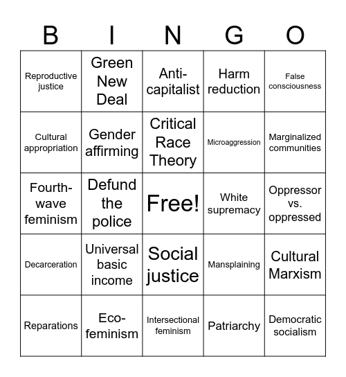 Scourge Bingo Card