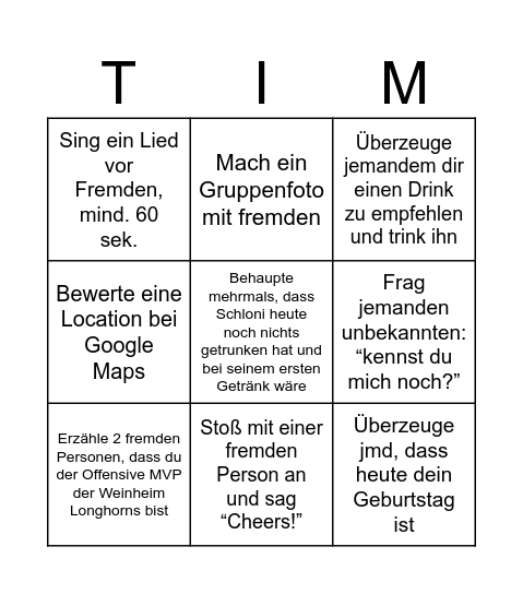 JGA Bingo Bongo #4 Bingo Card