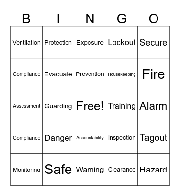 SAFETY BINGO Card