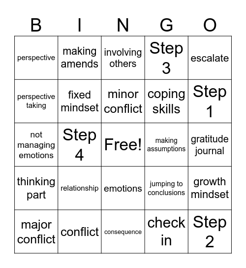 7th Grade Unit 4 Test Review Bingo Card