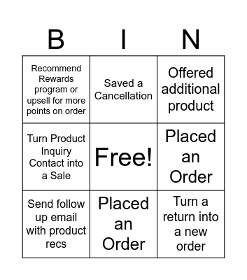 Sales Conversion Bingo Card