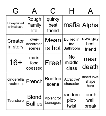 Gacha Bingo Card