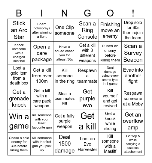 Apex Black Out Bingo Card