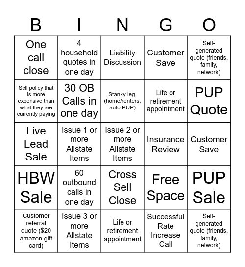 Hybrid Bingo Card