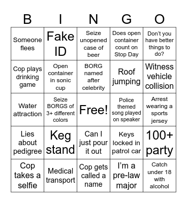Stop Day Bingo Card