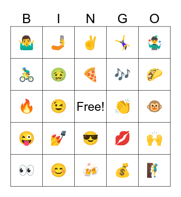 EMOJI Bingo Card