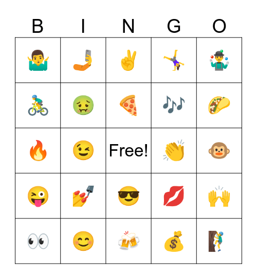EMOJI Bingo Card