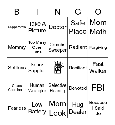 Mothers Day Bingo Card