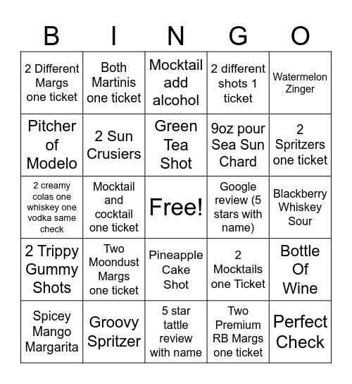 Server Bingo Card