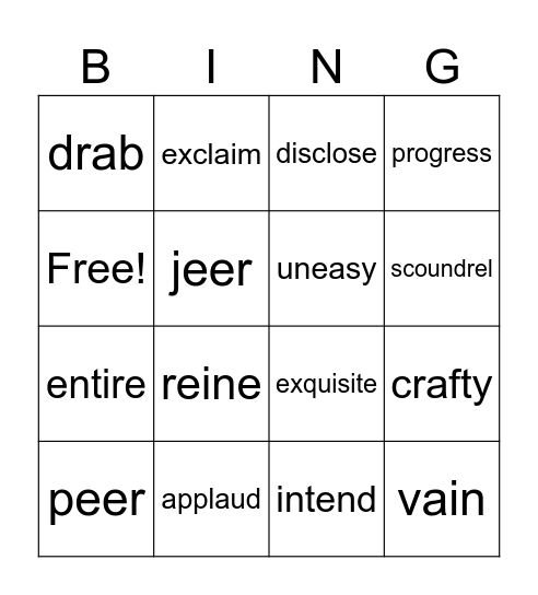 W.W. bk.4 lesson 6 Bingo Card