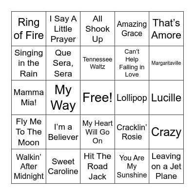 Musical Bingo! Bingo Card