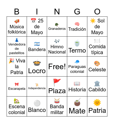 ARGENTINA Bingo Card
