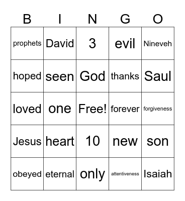 LifeWise Review Bingo Card