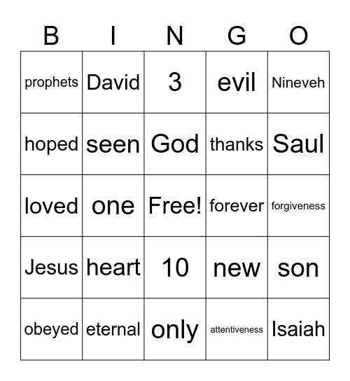 LifeWise Review Bingo Card