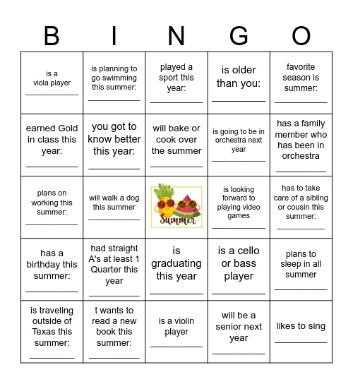 Find someone who.... Bingo Card