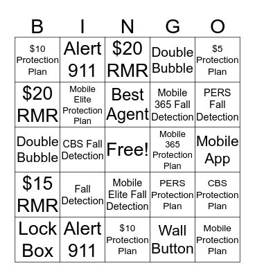 January (1/31/17) Upsell Bingo Card