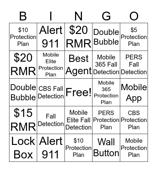 January (1/31/17) Upsell Bingo Card