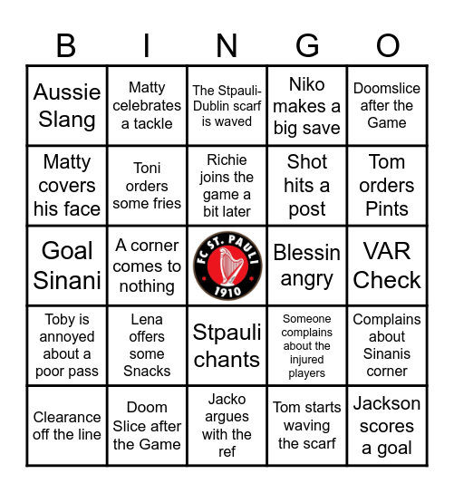 St. Pauli - Dublin Bingo Card