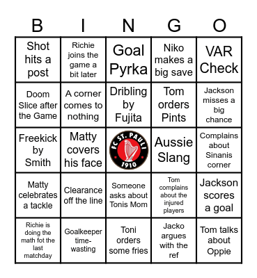 St. Pauli - Dublin Bingo Card