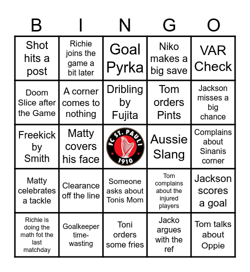 St. Pauli - Dublin Bingo Card
